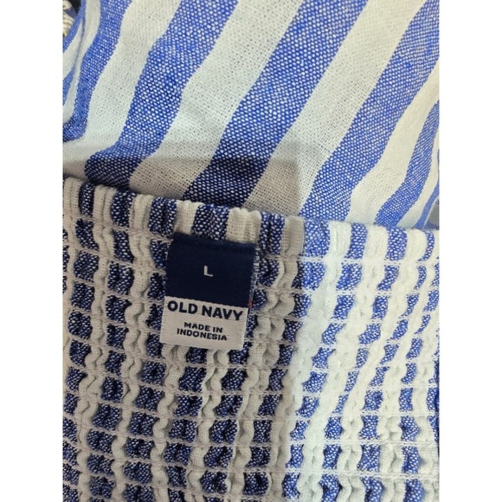 Old Navy Fit and Flare‎ Linen Blend Striped Mini Dress Large - Picture 3 of 4